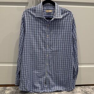 MICHAEL Michael Kors Blue and White Checkered Shirt